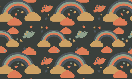 Rainbow birds clouds patterns free