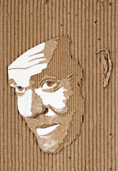 giles oldershaw carving cardboard portraits featured
