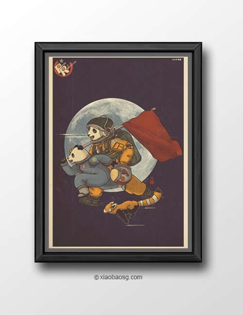 Space astronaut  William Chua featured panda propaganda posters