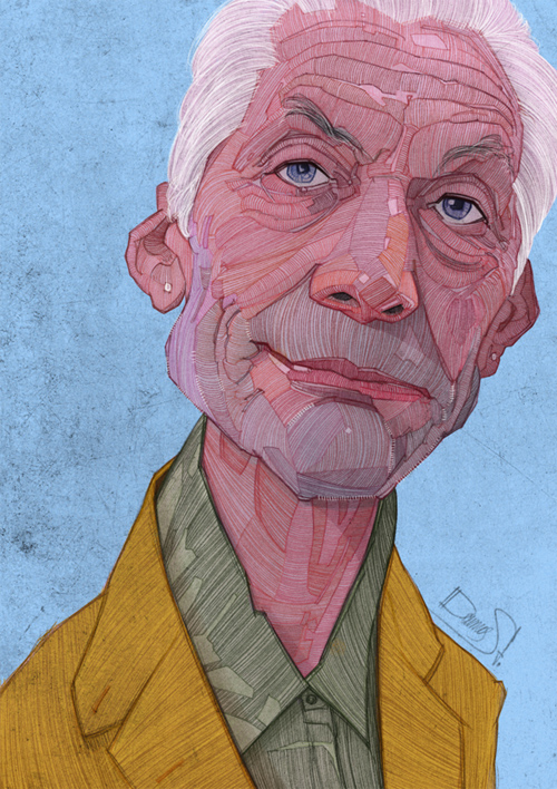 Charlie Watts caricature Stavros Damos featured 