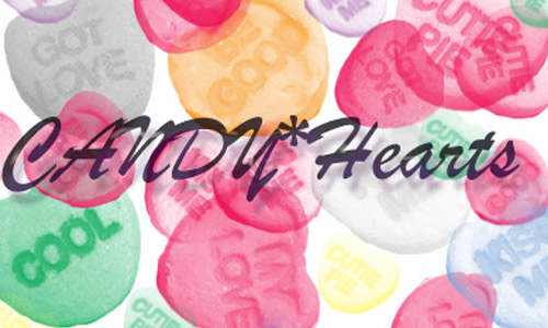 Hearts candy brushes