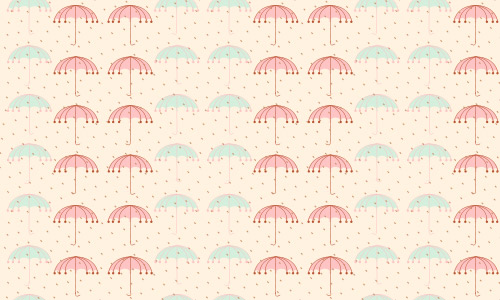 Blue pink umbrellas pattern