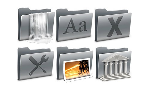 silver folders icons free