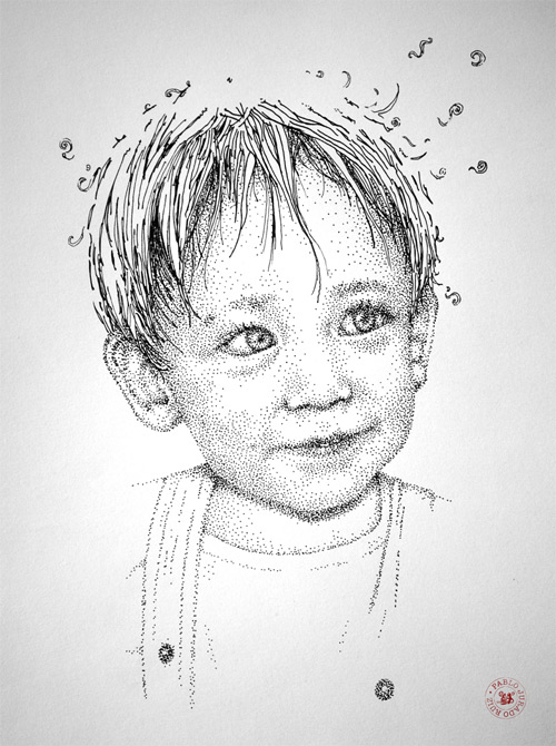 cute baby pointilism Pablo Jurado Ruiz