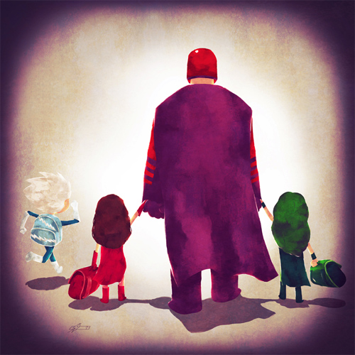 X-men Andry-Shango Super families illustrations