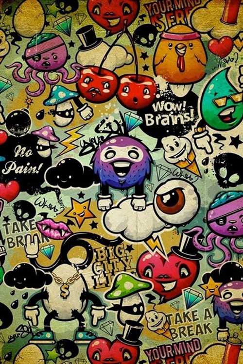 graffiti doodle iphone wallpaper