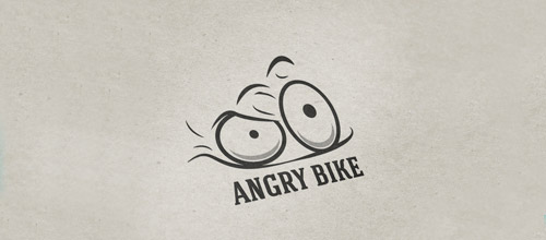 angry bicycle logo design