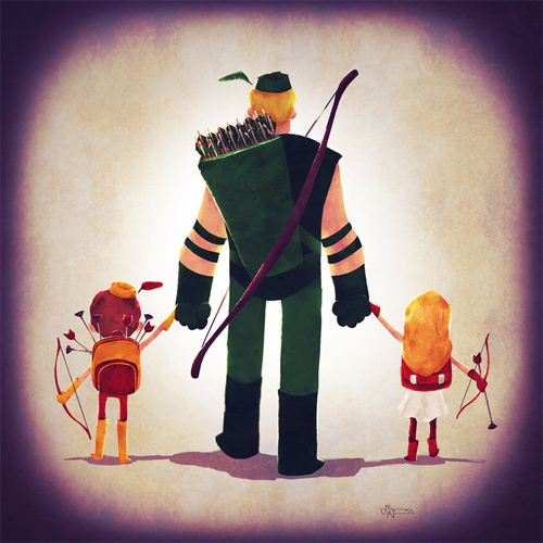 Arrow dad Andry-Shango Super families illustrations