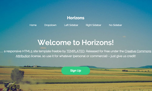 horizons html templates free