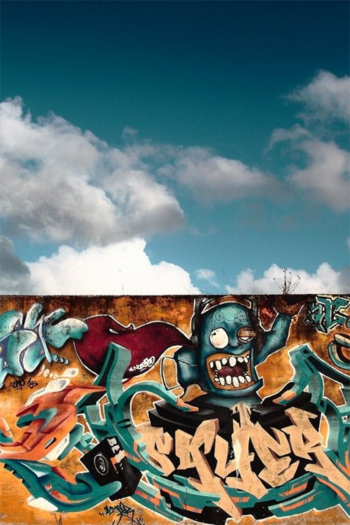 graffiti clouds 4s wallpapers