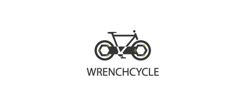 wrench bicycle logo design