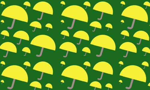 Green yellow umbrella pattern