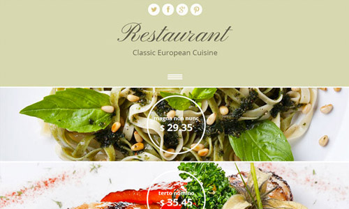 restaurant html5 free theme