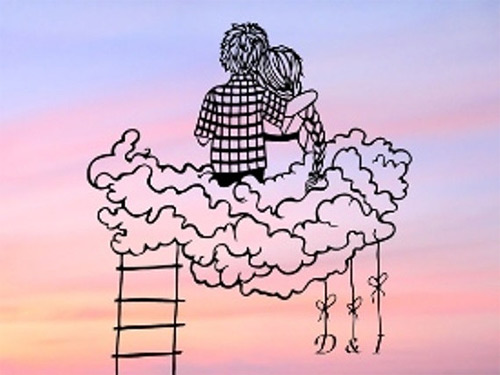 couple sitting cloud dream paper cut Dmytro Iuliia featured