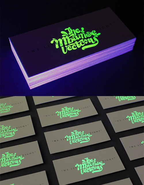 glow in the dark business card