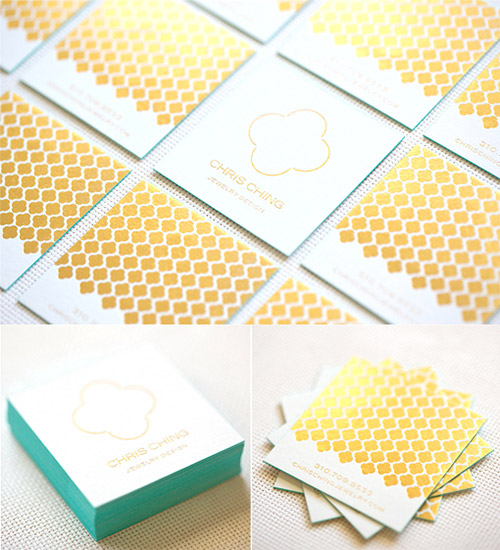 luxurious gold foil business card