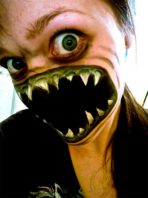 monster mouth Halloween make-up