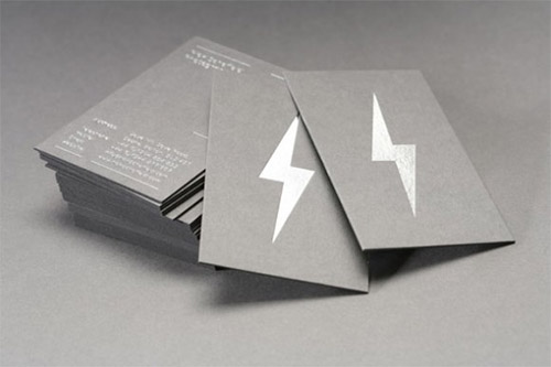 thunder silver foil business card