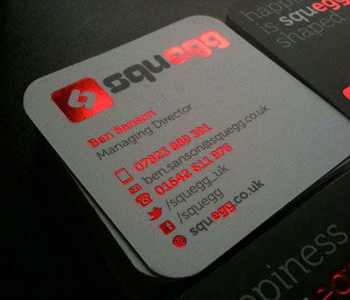 red foil business card