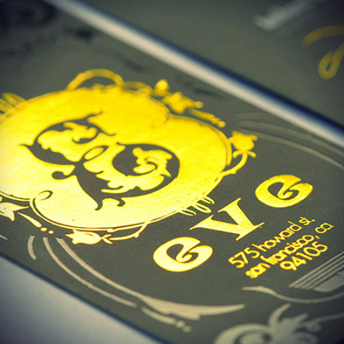 gold foil business card design