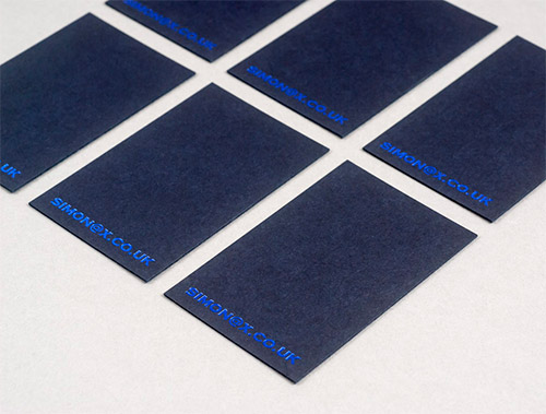 blue foil business card