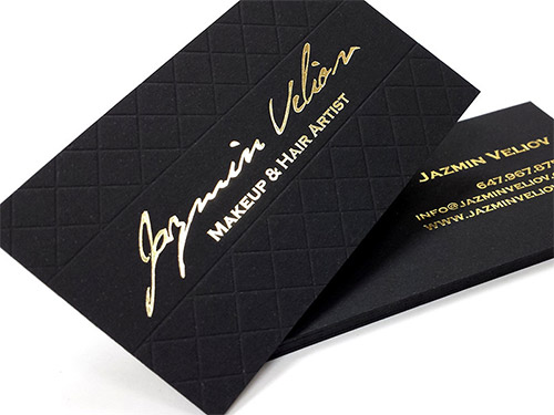 business card for artist gold foil