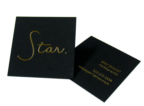 square gold business card