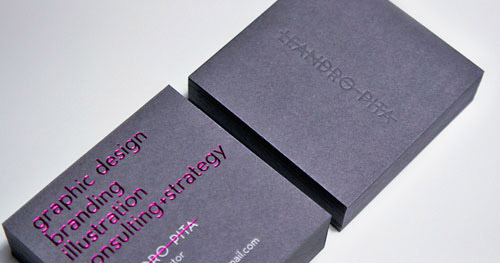 deboss business card violet foil