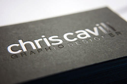 black foil business card