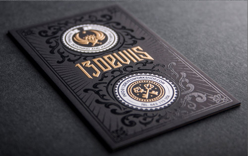 gold embossed business card