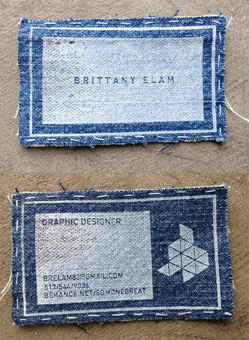 jeans business card