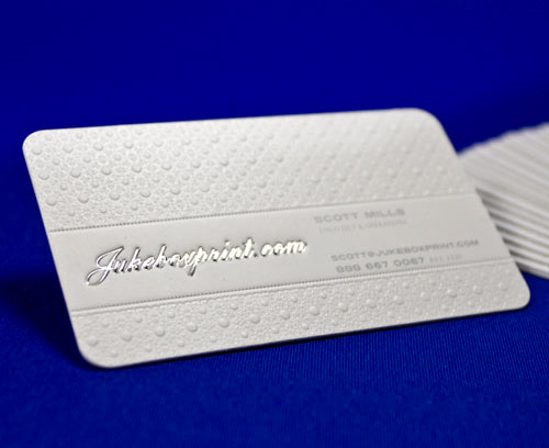 elegant silver foil business card