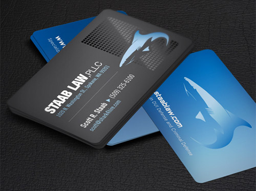 shark lawyer business card