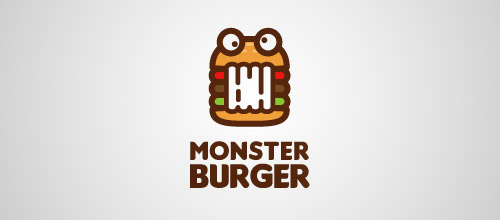 monster burger logo design