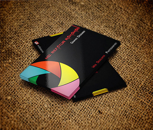 colorful photography business card