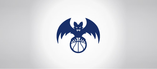 bat basketball logo design