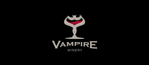 wine bat logo design