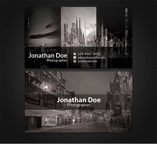 black photography business card