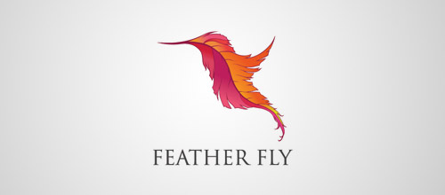 feather fly logo design