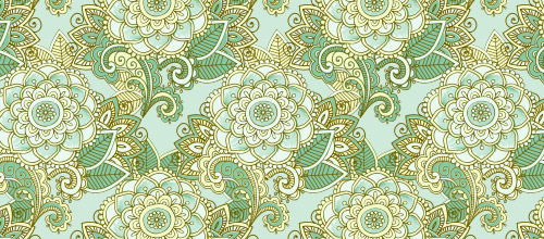 floral green arabesque patterns