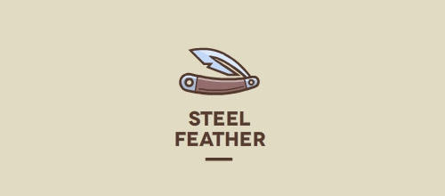 steel feather logo design