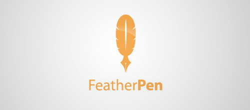 feather pen logo design