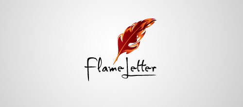 flame letter logo design