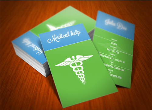 green medical business card