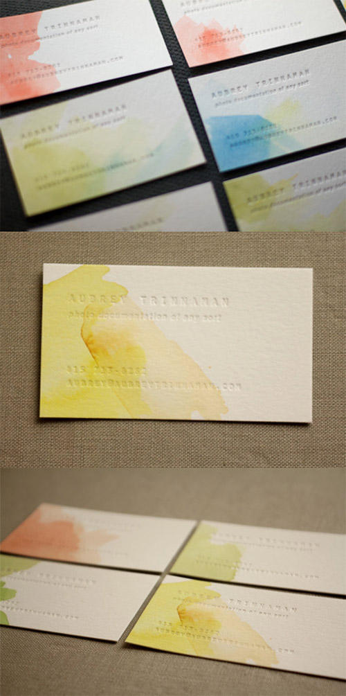 watercolor business cards