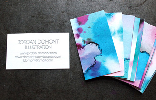 unique watercolor business card