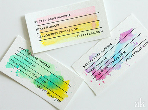 DIY watercolor business card