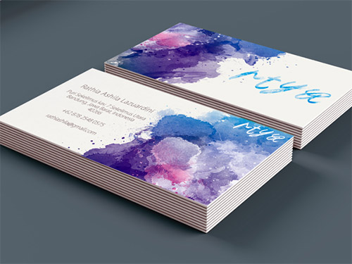 cool watercolor business card