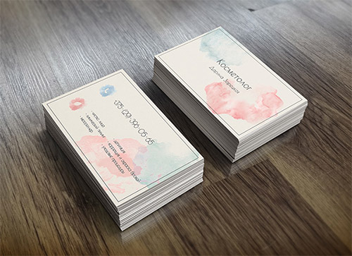 light  watercolor business card