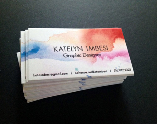 graphic designer watercolor business card